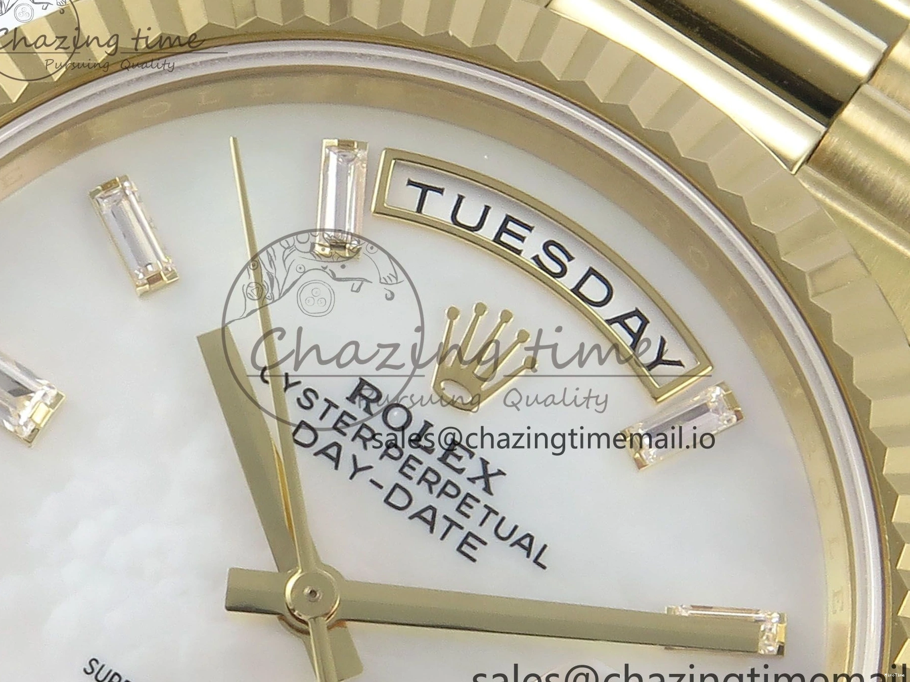 MiroTime 1219 Day Date 40 YG 228238 Noob 1:1 Best Edition White MOP Crystal Dial on President Bracelet A2836 (Gain Weight) Breathable 804